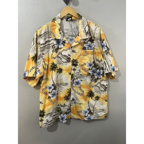 toucan dance Hawaiian shirt floral men size Large - Picture 1 of 11